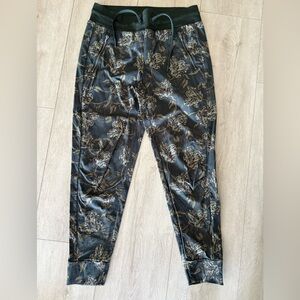 Athleta Trekkie North Jogger Pants, dark green floral print
